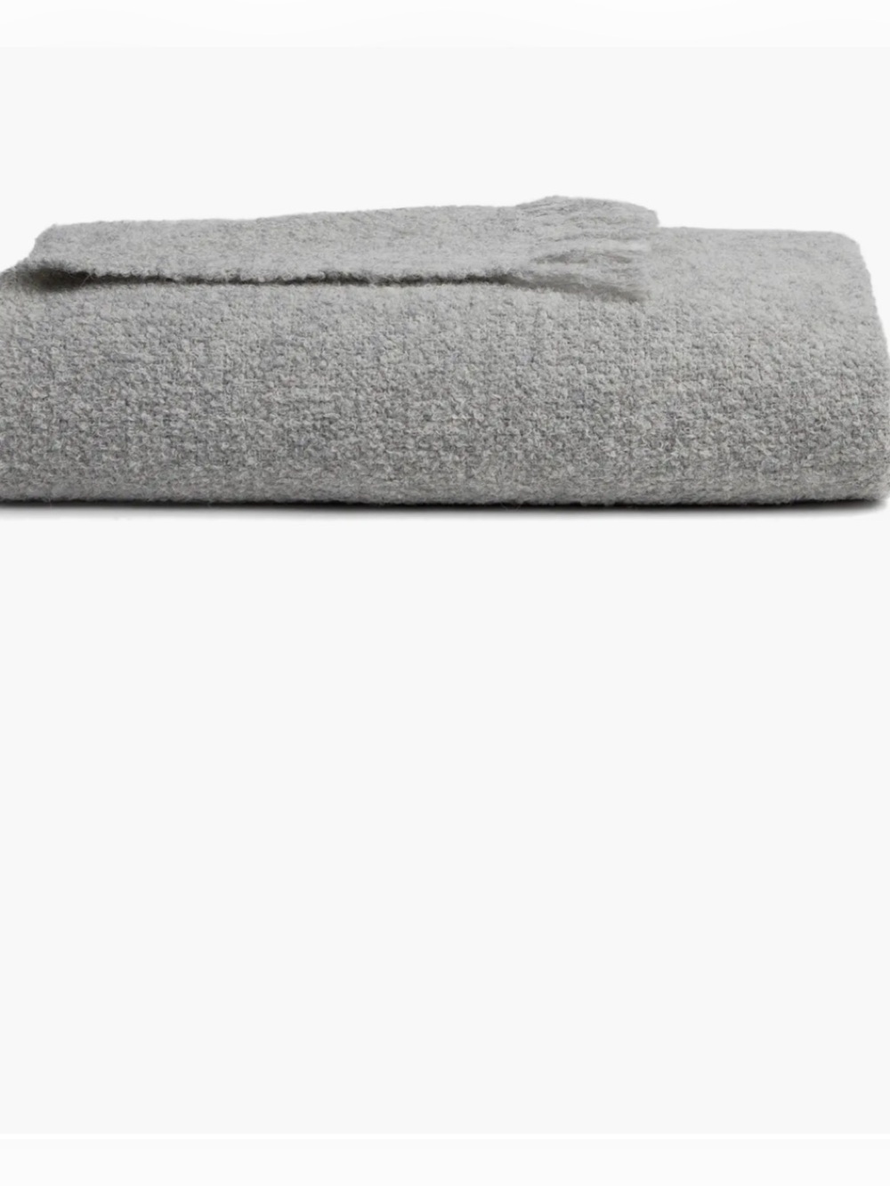 Parachute Alpaca Bouclé Throw Blanket, Grey, 50” x 70”, NEW with tags. Open pack